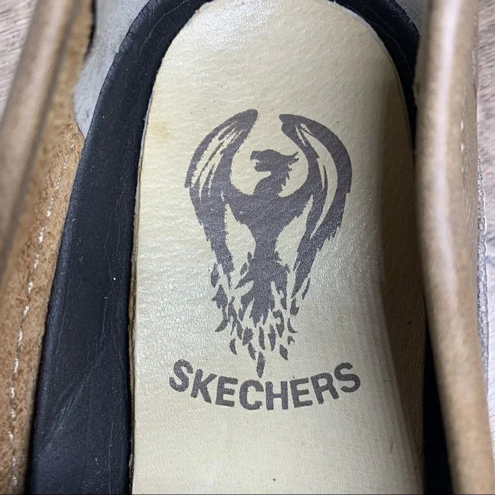 SKECHERS Shoes Men’s Sz 8 Brown Leather~”Rising Phoenix” Loafers Driving 60660‎